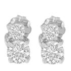 3/4 Ct. T.w. White Diamond 15mm Round Stud Earrings