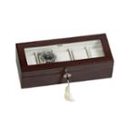 Mele & Co. Glass Top Wooden Watch Box In Mahogany Finish