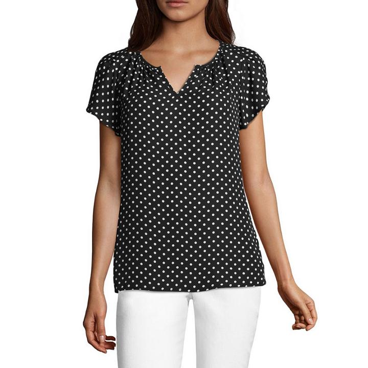 Liz Claiborne Short Sleeve Layered Top