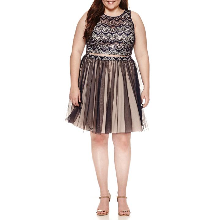 My Michelle Sleeveless Embellished Dress Set-juniors Plus
