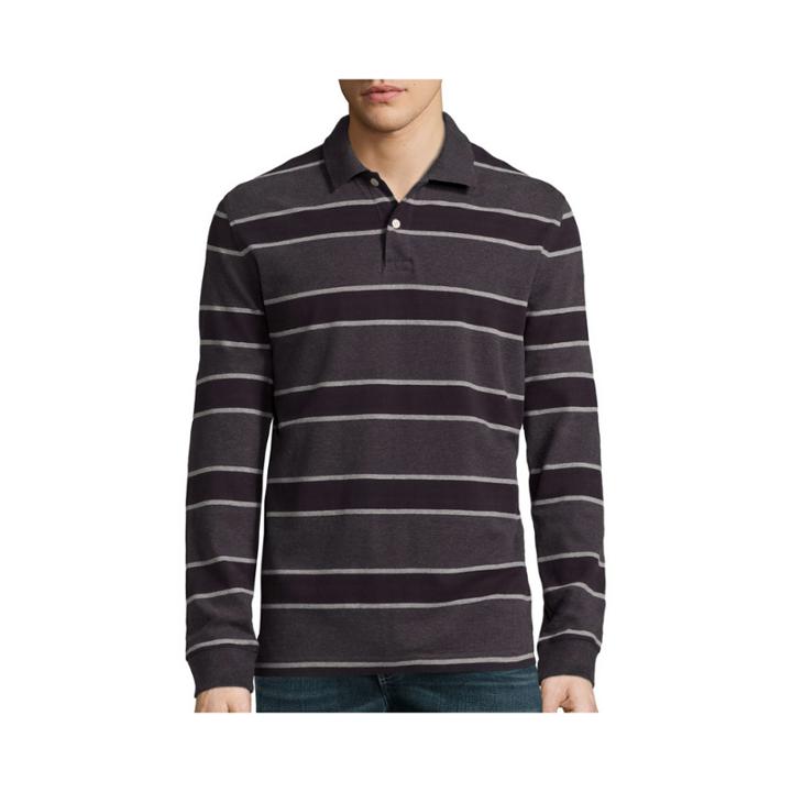 St. John's Bay Long-sleeve Striped Polo