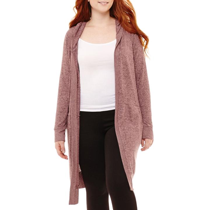 Long Sleeve Hooded Duster- Juniors Plus