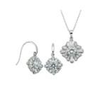 100 Facets By Diamonart Cubic Zirconia Drop Earrings And Necklace