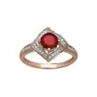 1/10 Ct. Tw. Diamond & Glass-filled Ruby 10k Rose Gold Ring