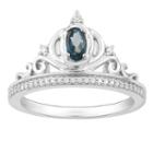 Enchanted Disney Fine Jewelry Womens 1/10 Ct. T.w. Blue Blue Topaz Sterling Silver Cocktail Ring