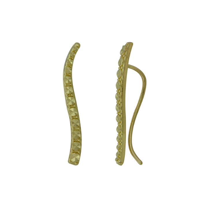 14k Yellow Gold Diamond-cut Climber Earrings