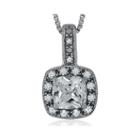 Diamond Accent & Lab-created White Sapphire Sterling Silver Pendant Necklace