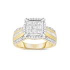 Womens 1 Ct. T.w. Genuine Princess Diamond 10k Gold Engagement Ring