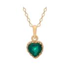 Lab-created Emerald 14k Gold Over Silver Pendant Necklace