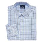 Stafford Executive Non-iron Cotton Pinpoint Oxford Long Sleeve Grid Dress Shirt