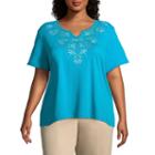 Alfred Dunner Scottsdale Scroll Embroidered Tee - Plus