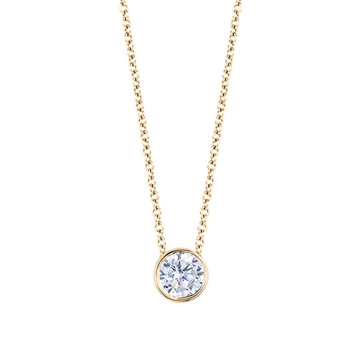 Womens 1/2 Ct. T.w. Genuine White Diamond 14k Gold Round Pendant Necklace