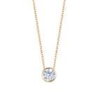 Womens 1/2 Ct. T.w. Genuine White Diamond 14k Gold Round Pendant Necklace