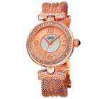Burgi Womens Rose Goldtone Strap Watch-b-110rg