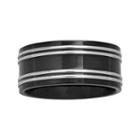Mens 10mm Two-tone Stainless Steel Wedding Band