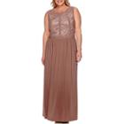 R & M Richards Sleeveless Lace-top Gown - Plus