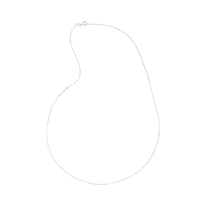 16-24 Silver-plated Thin Twist Boston Chain