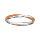 Personally Stackable Sterling Silver Twisted Orange Enamel Ring