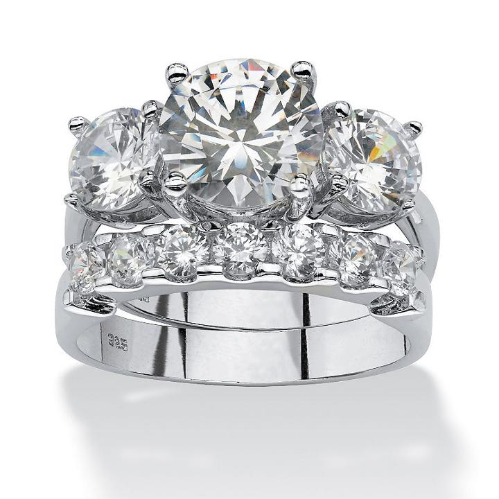 Diamonart Womens 5 1/2 Ct. T.w. White Cubic Zirconia Bridal Set