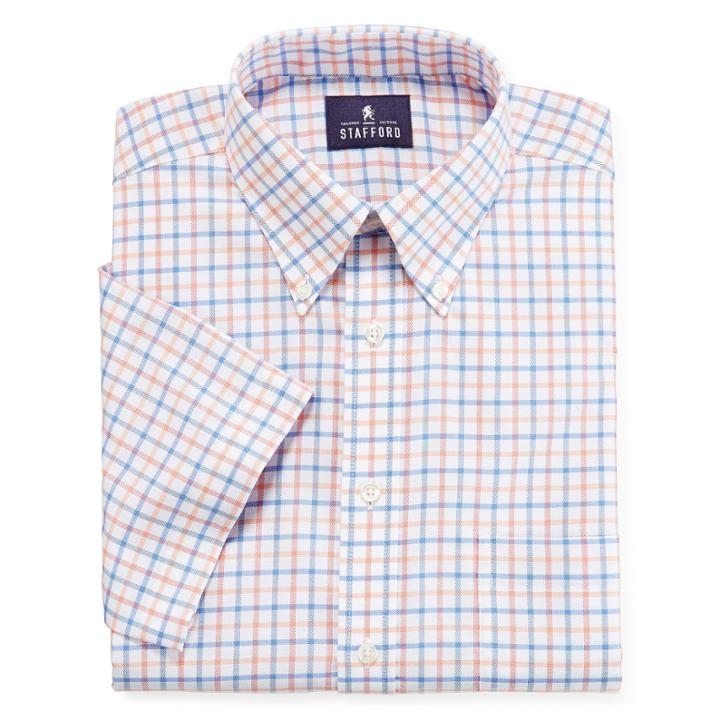 Stafford Short-sleeve Oxford Dress Shirt - Big And Tall