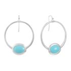 Liz Claiborne Blue 53mm Oval Hoop Earrings