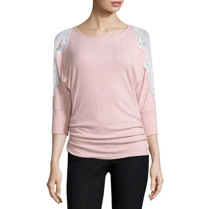 By & By 3/4 Sleeve Knit Blouse-juniors