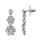 1928 Jewelry Crystal Flower Drop Earrings