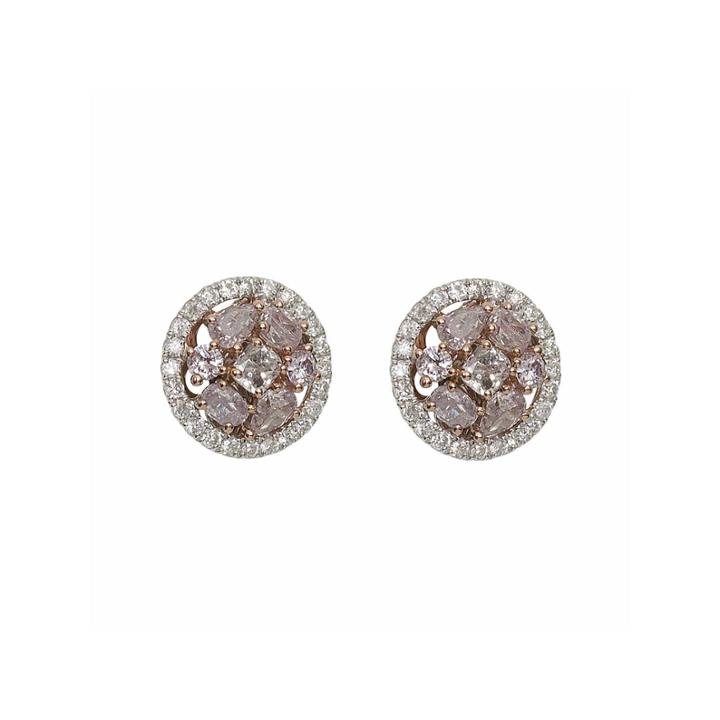 7/8 Ct. T.w. Pink Diamond 18k Gold Stud Earrings