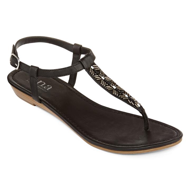 A.n.a Gilbert Beaded T-strap Sandals
