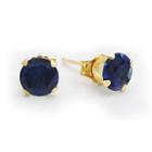 Lab-created 6mm Sapphire 10k Yellow Gold Stud Earrings