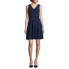 Reigns On Sleeveless Two-tone Lace Skater Dress - Juniors