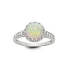 Simulated Opal Sterling Silver Ring