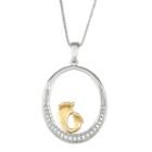 Womens 1/10 Ct. T.w. White Diamond 14k Gold Over Silver Sterling Silver Pendant Necklace