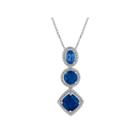 Lab Created Blue Sapphire & Diamond Accent Sterling Silver Pendant