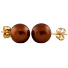 Brown Pearl 7mm Stud Earrings