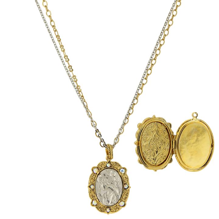 Symbols Of Faith Religious Jewelry Womens Locket Necklace