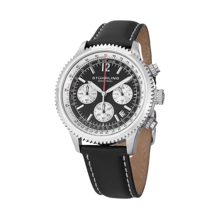Stuhrling Mens Black Strap Watch-sp14897