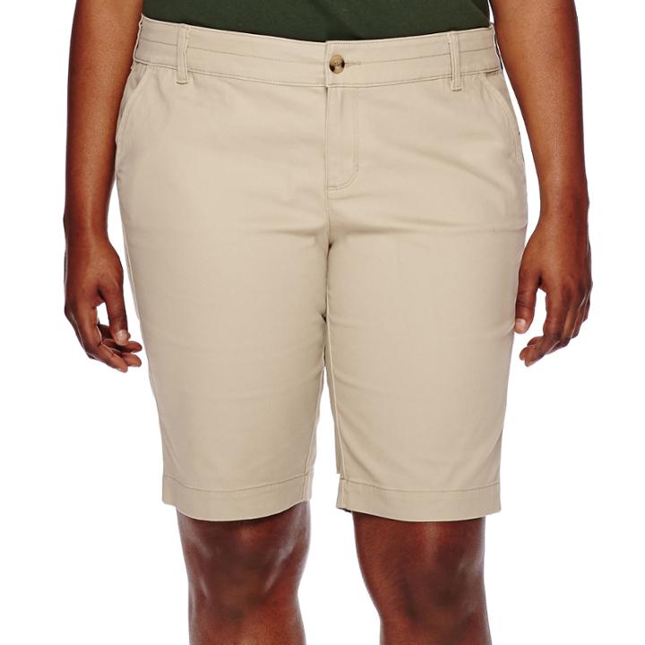 Arizona Woven Bermuda Shorts-juniors Plus