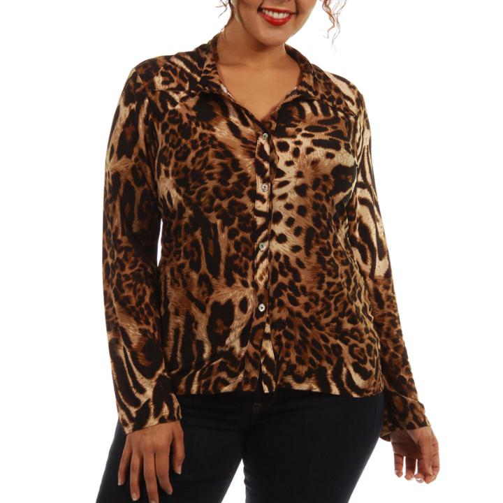 24/7 Comfort Apparel Animal Print Bandeau Plus