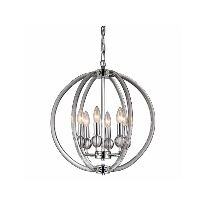 Warehouse Of Tiffany Mallory 6-light Clear 18-inchchrome Chandelier
