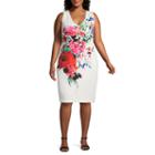 Premier Amour Sleeveless Floral Sheath Dress - Plus