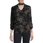 Alyx Long Sleeve V Neck Knit Floral Blouse