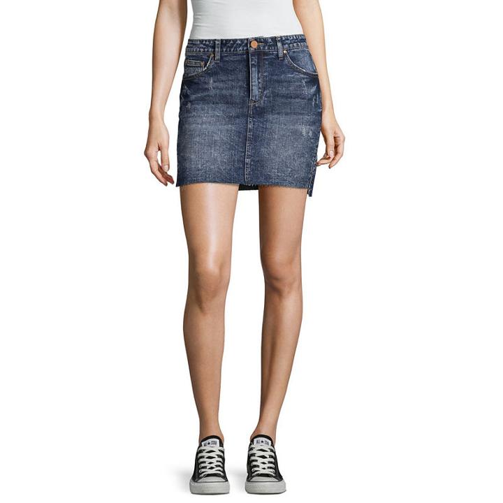 Almost Famous Denim Skirt-juniors