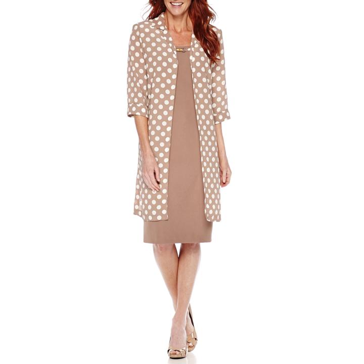 Maya Brooke Dot Print Duster Jacket Dress