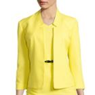 Black Label By Evan-picone 3/4-sleeve Stand-collar Flyaway Jacket