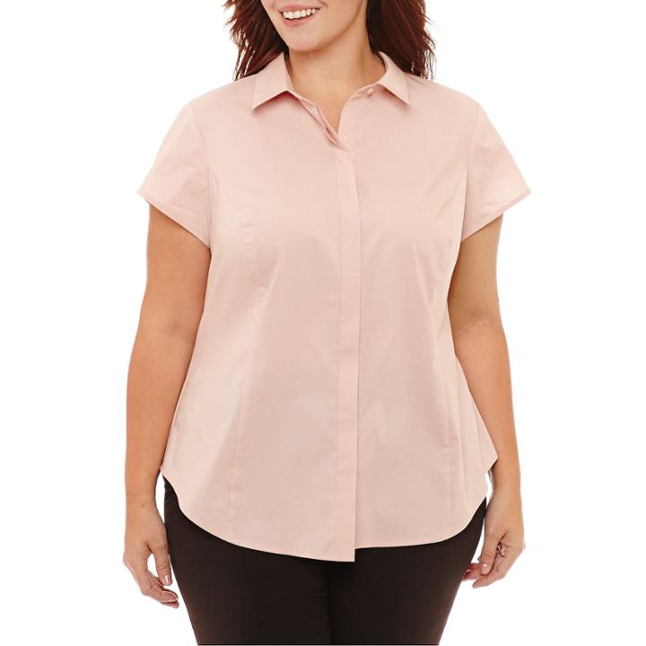 Worthington Short Sleeve T-shirt-womens Plus