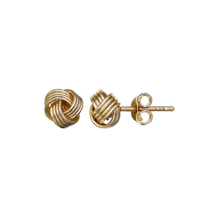 Gold Over Sterling Silver Love Knot Stud Earrings