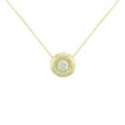 Petite Lux&trade; Cubic Zirconia 10k Yellow Gold Round Bezel-set Necklace