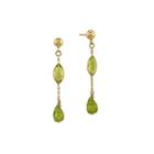 Genuine Peridot 14k Yellow Gold Genuine Peridot Drop Earrings