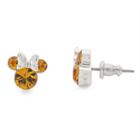 Disney Round Orange Silver Over Brass Stud Earrings